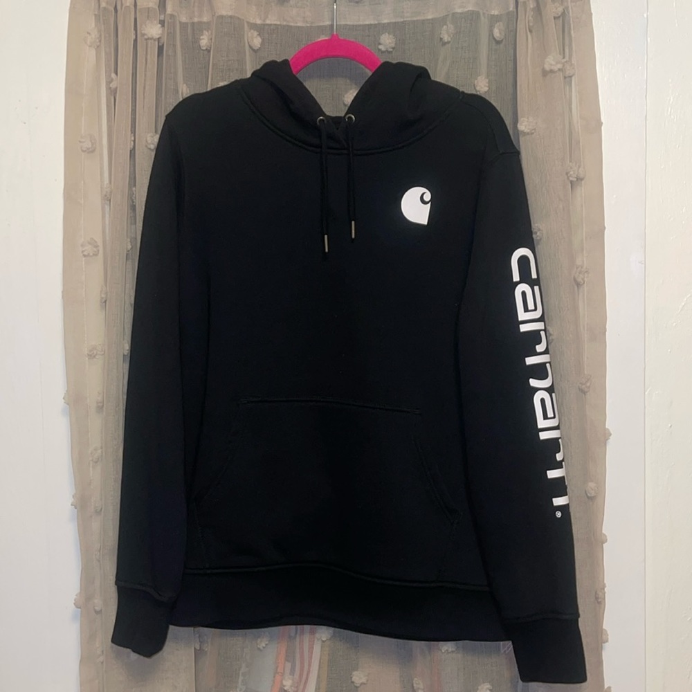 Carhartt Women's Relaxed Fit Midweight Logo Sleeve Graphic Hoodie